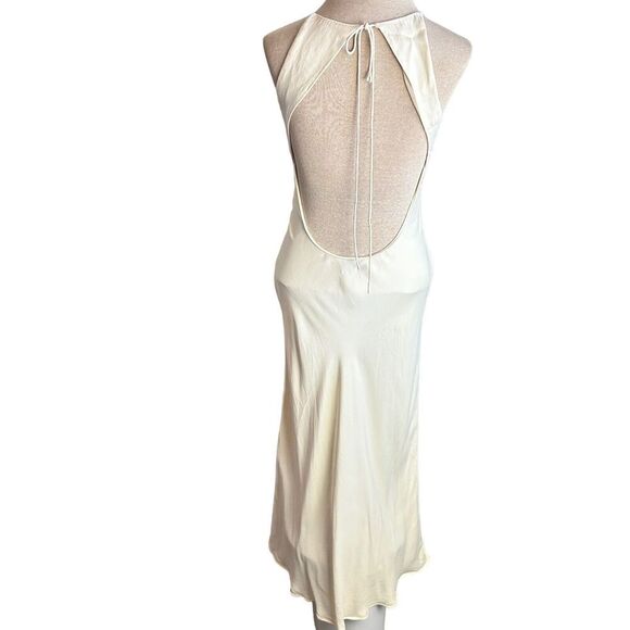 L'Academie Addax Midi Dress In Ivory Size Medium Cutout Open Back Revolve Party - Picture 8 of 13